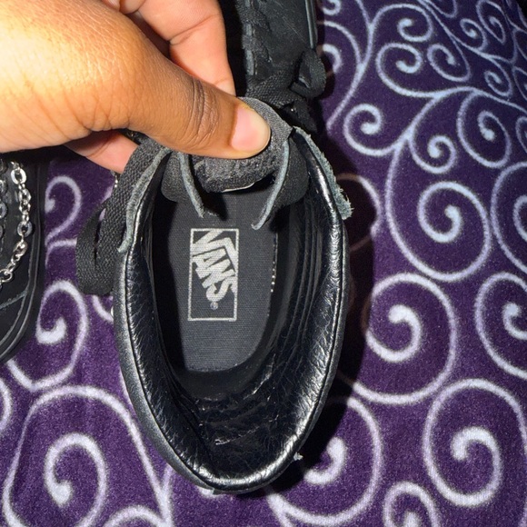 Black Platform Vans w/Detachable Chains Women’s Sz 10.5/Men’s Sz 9 - Picture 9 of 12